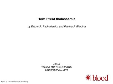 How I treat thalassemia .